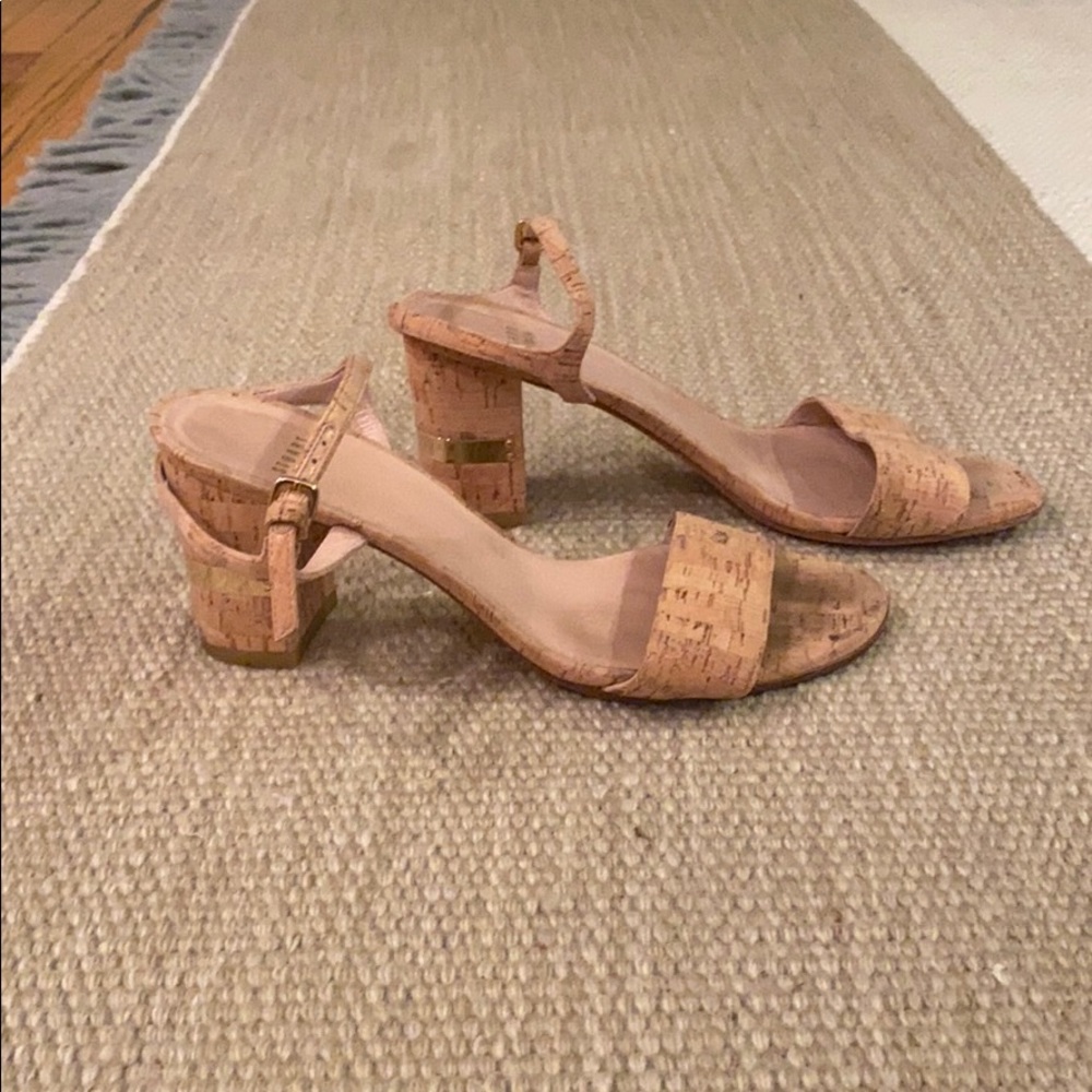 Stuart Weizmann cork heeled sandal